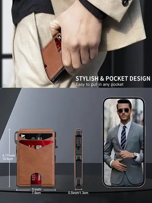 ⚡70K+Minimalist Pop-Up Leather Wallet for Men