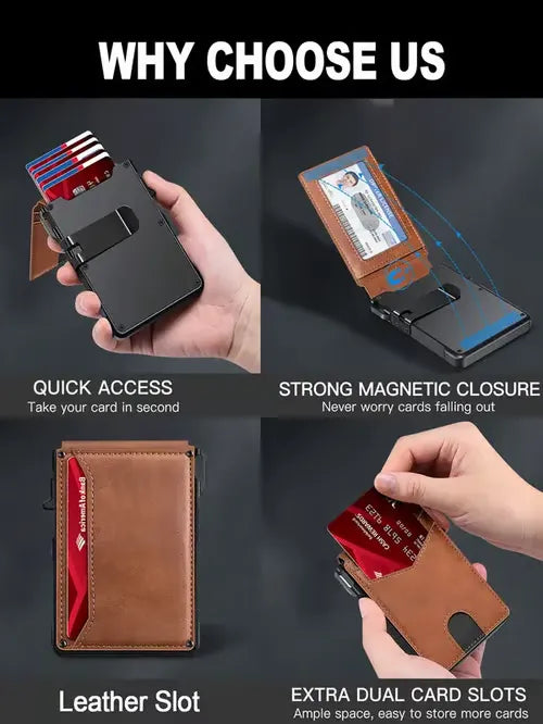 ⚡70K+Minimalist Pop-Up Leather Wallet for Men