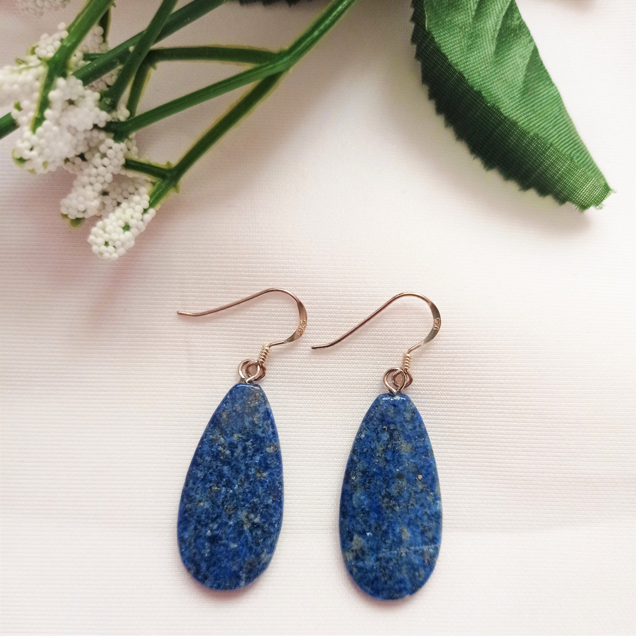 Lapis Lazuli Sterling Silver Earrings, Lapis Lazuli Earrings, Lapis Lazuli Drop Earrings | by nlanlaVictory