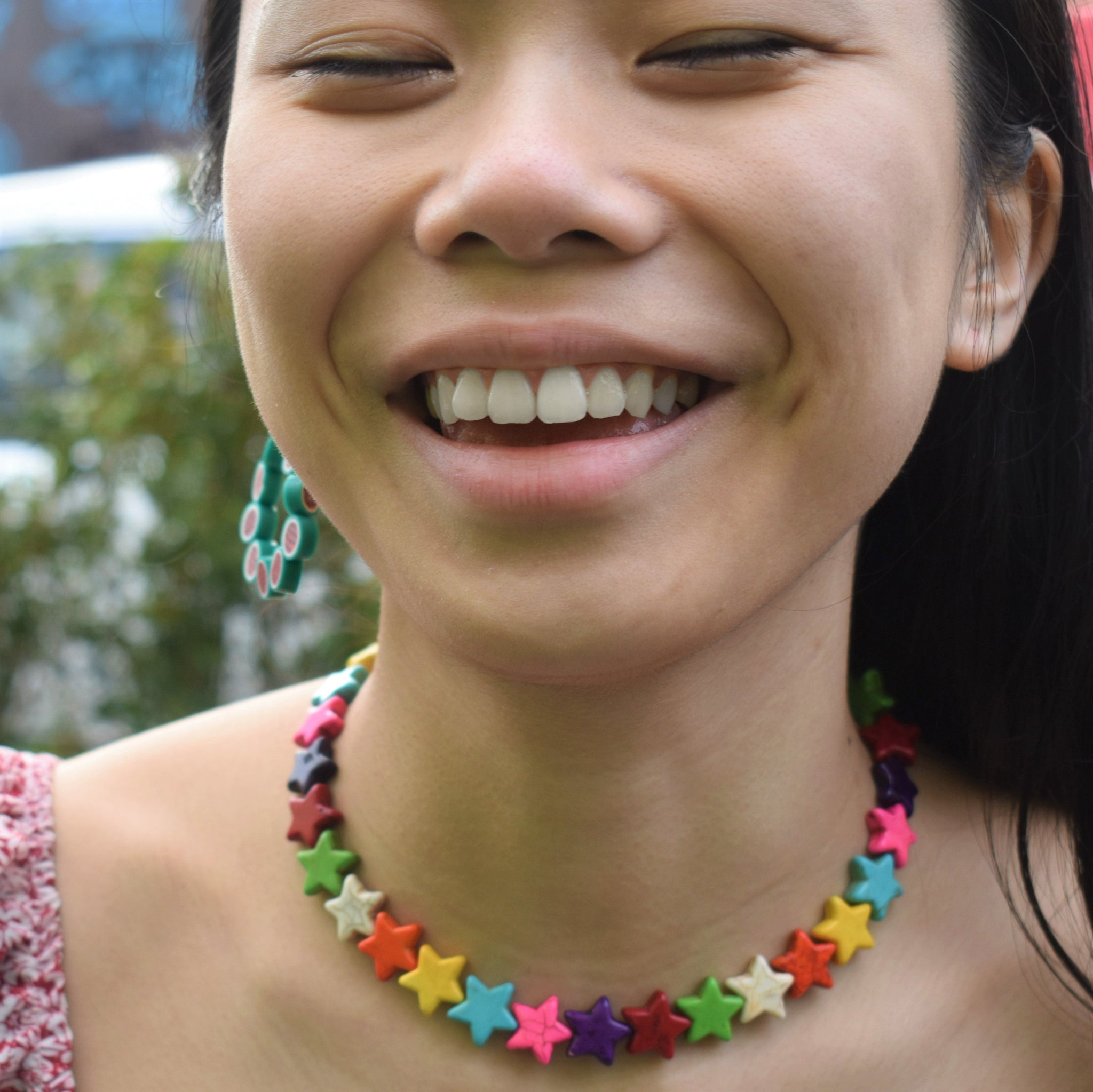 Multicoloured Star Beaded Choker Necklace | by Ifemi Jewels
